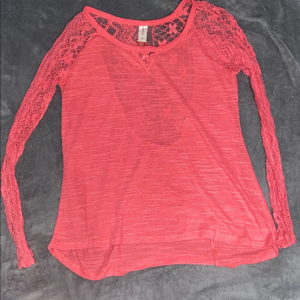 Chic Lace Sleeve Long Sleeve Top